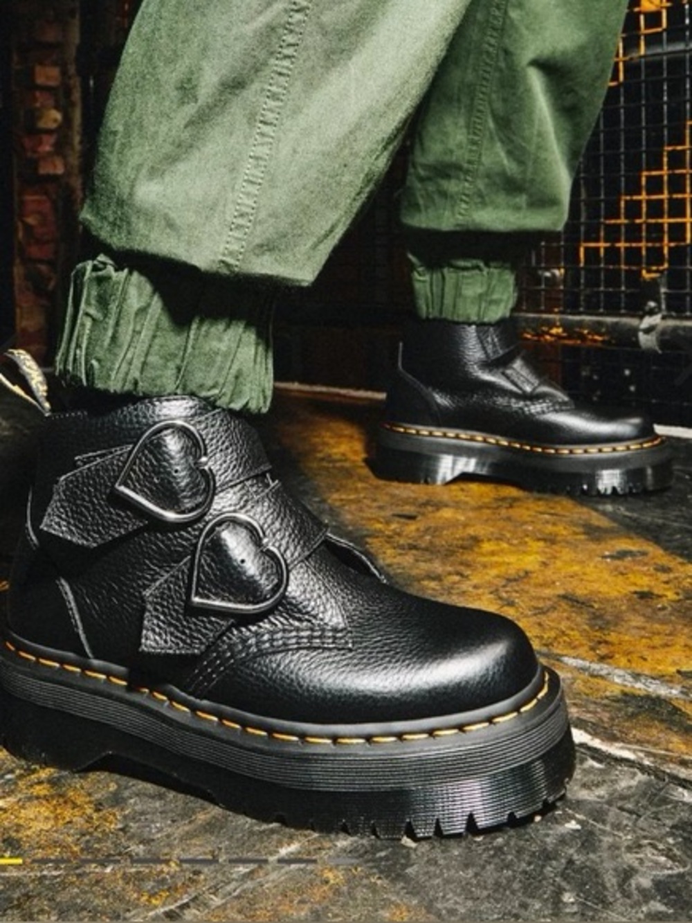 Dr. Martens Devon Heart Platform Boots, Size 6